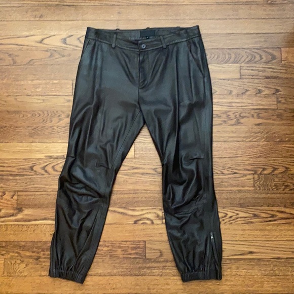 Nili Lotan Chocolate Brown Leather Pant size 8